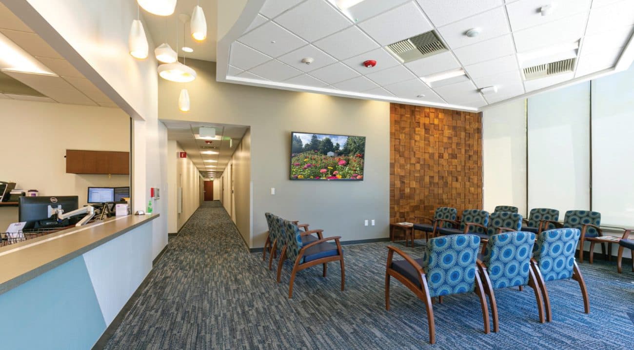 The NCPIC reception desk and patient waiting area